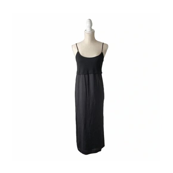 NWT Splendid Women's Etoli Double Layer Midi Cami Dress Black Size M $150 H536 - Picture 3 of 4